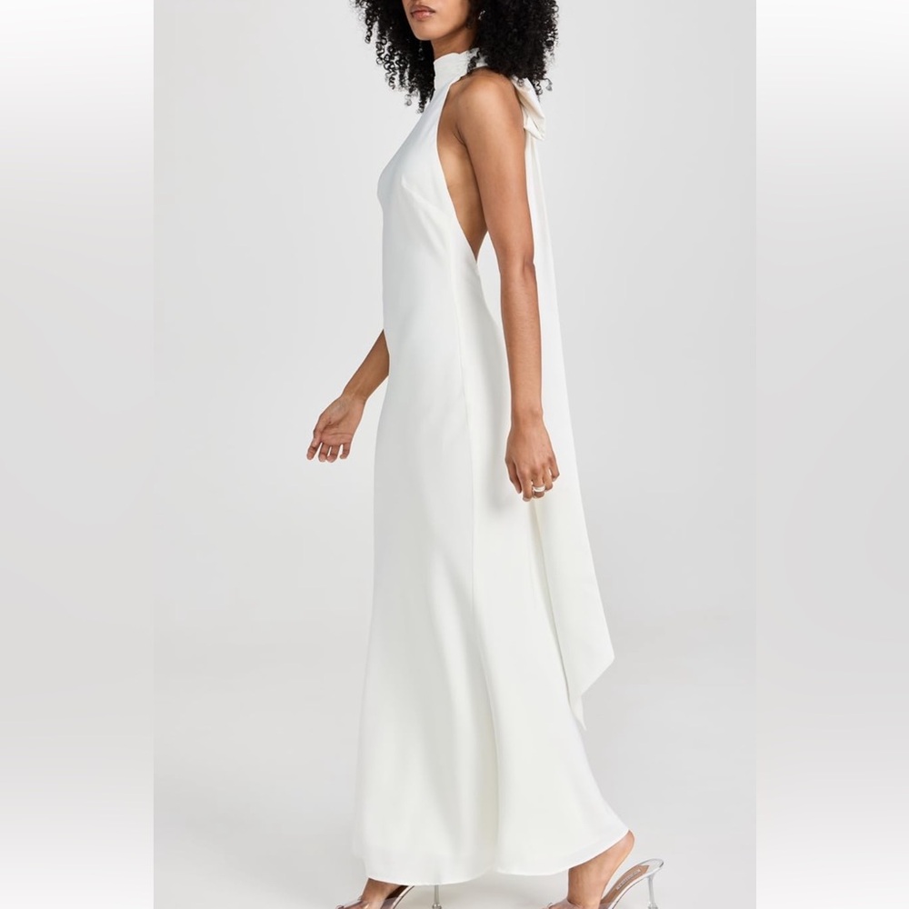 MISHA Evianna Dress, Ivory, Size XS, Bow removable